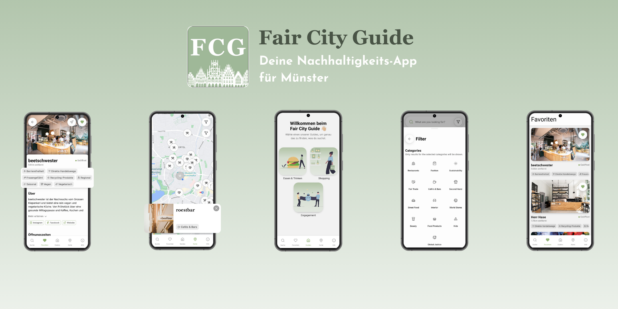 Fair City Guide Münster App-Übersicht Funktionen